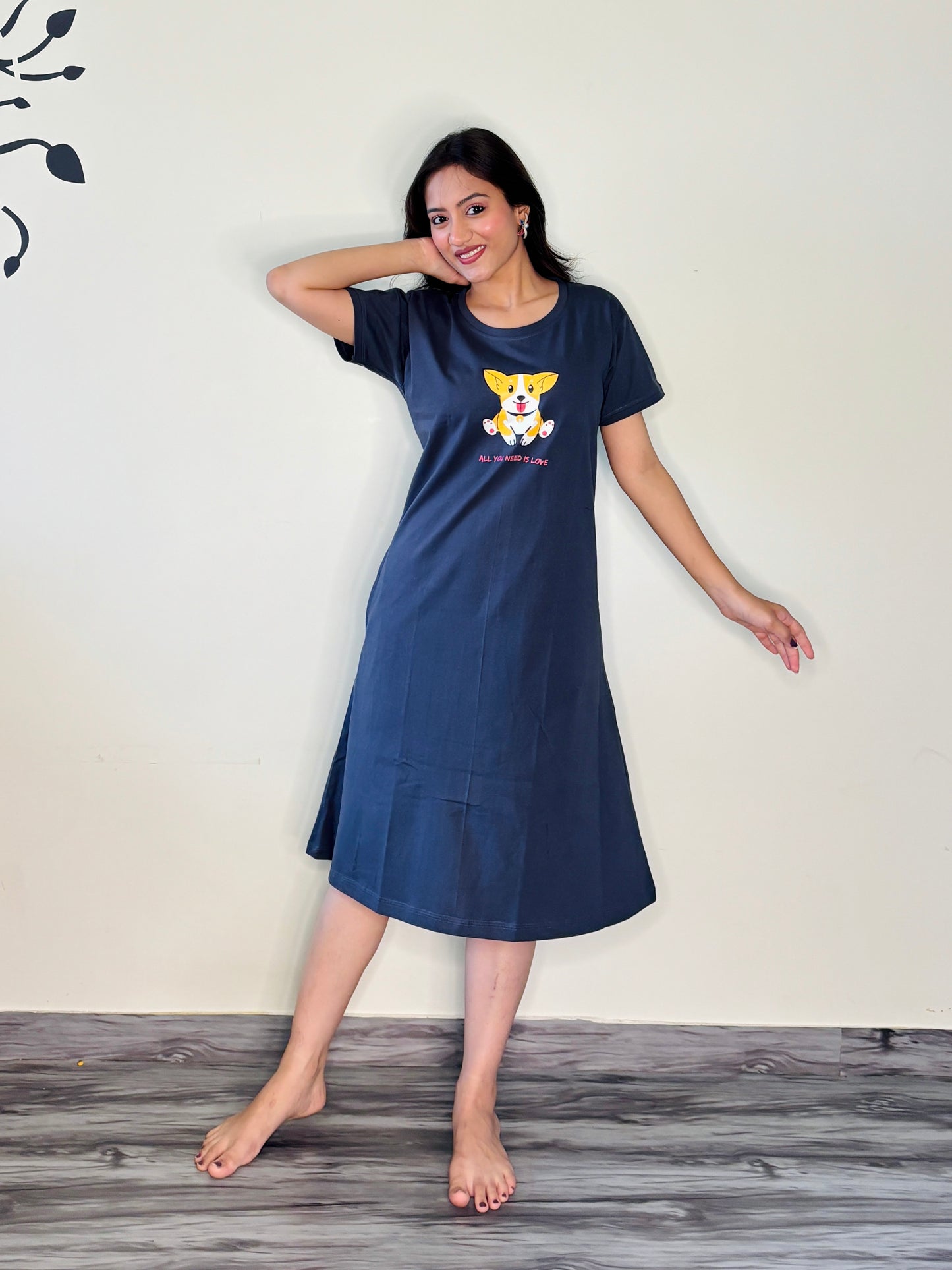 SPACE BLUE PUP LOVE SHORT NIGHTY