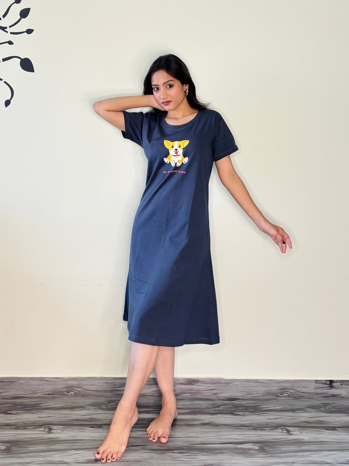 SPACE BLUE PUP LOVE SHORT NIGHTY