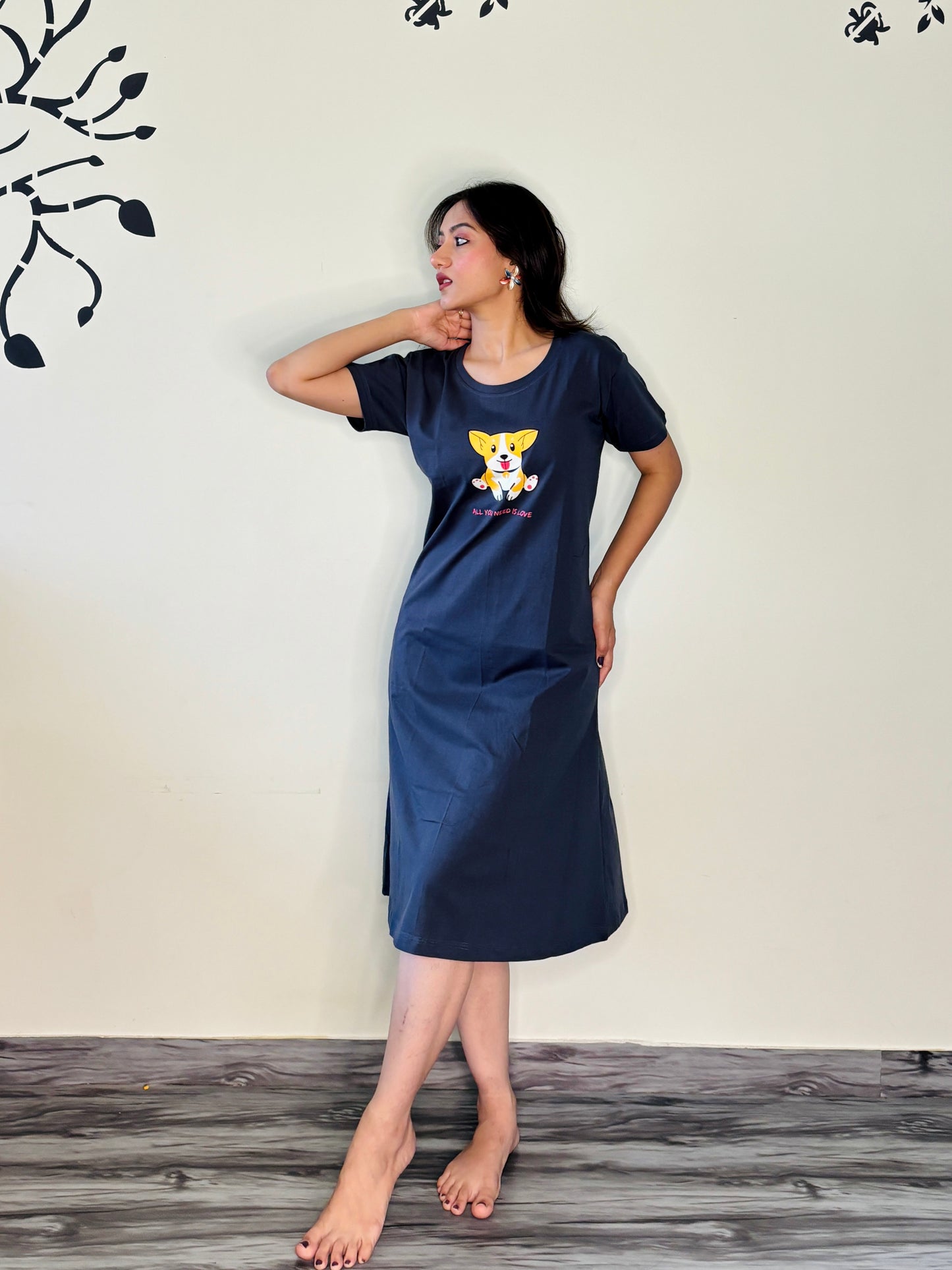 SPACE BLUE PUP LOVE SHORT NIGHTY