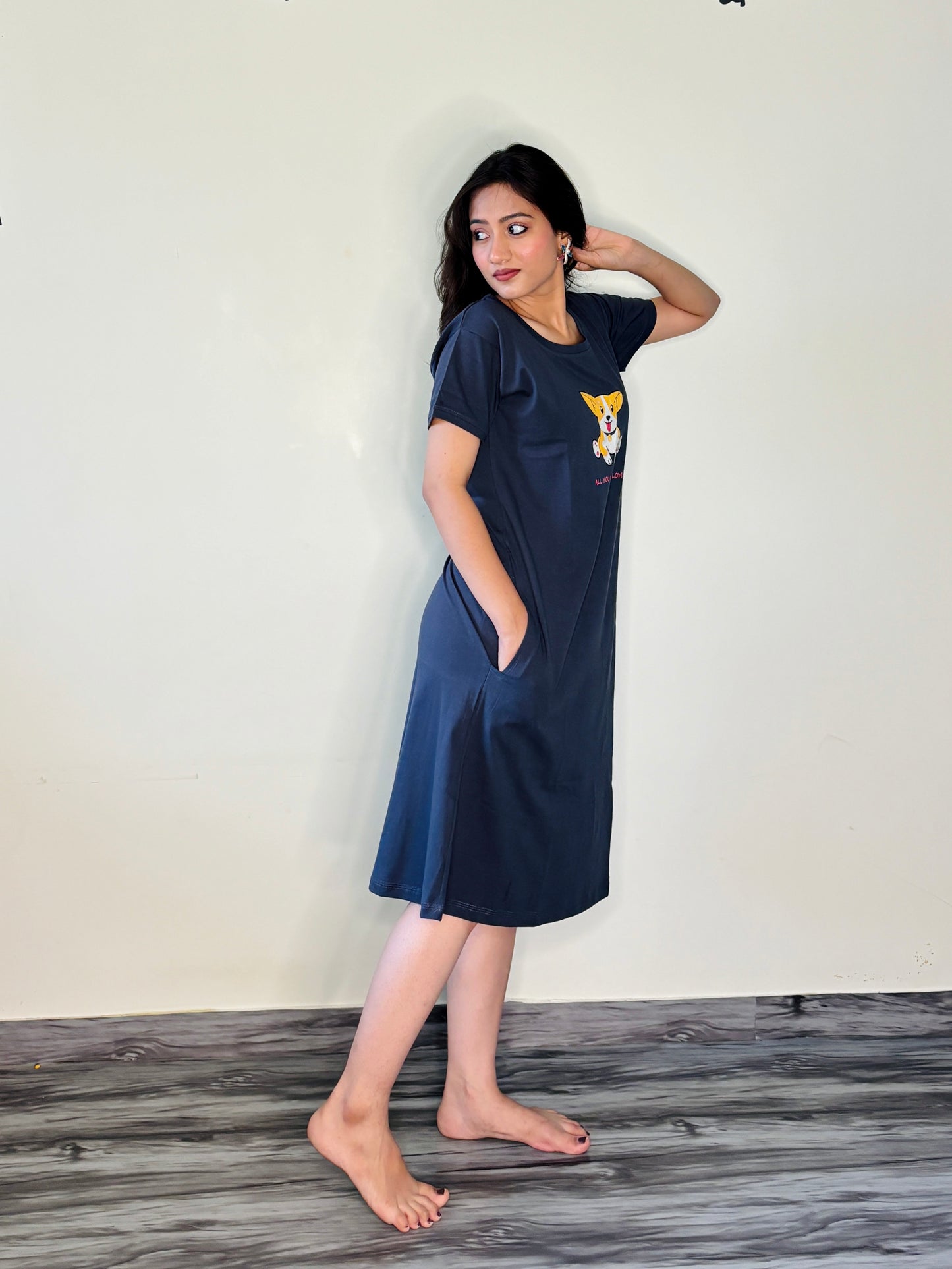 SPACE BLUE PUP LOVE SHORT NIGHTY