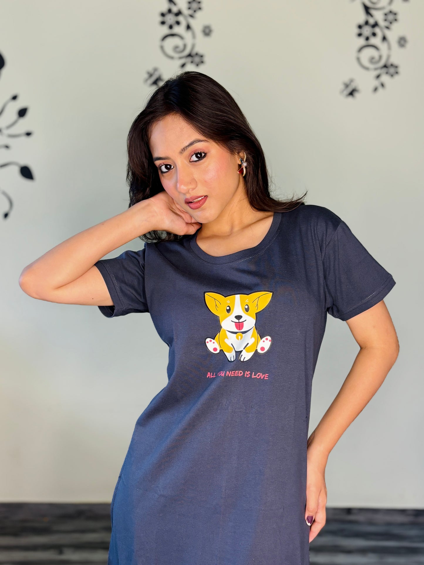 SPACE BLUE PUP LOVE SHORT NIGHTY