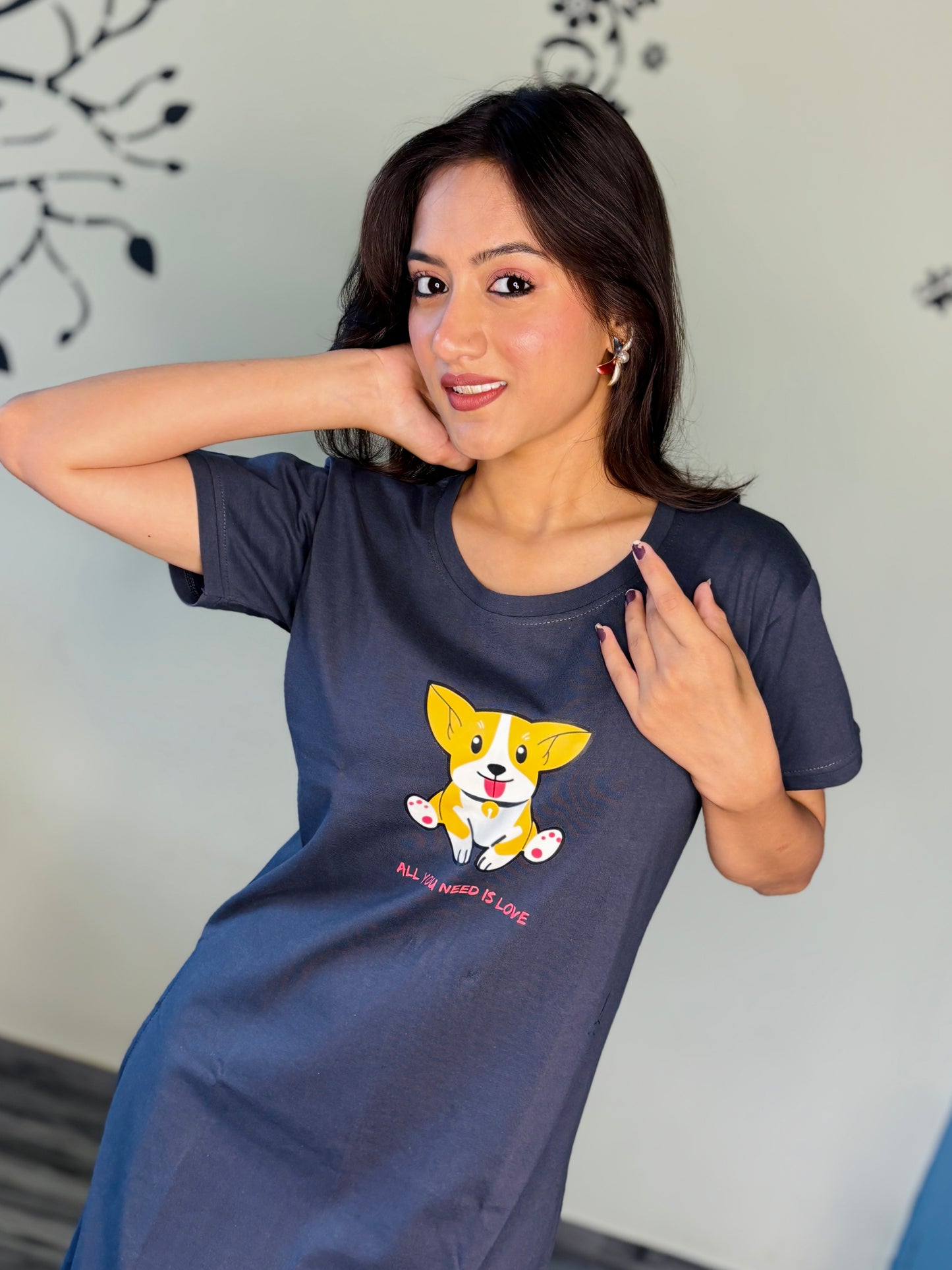 SPACE BLUE PUP LOVE SHORT NIGHTY