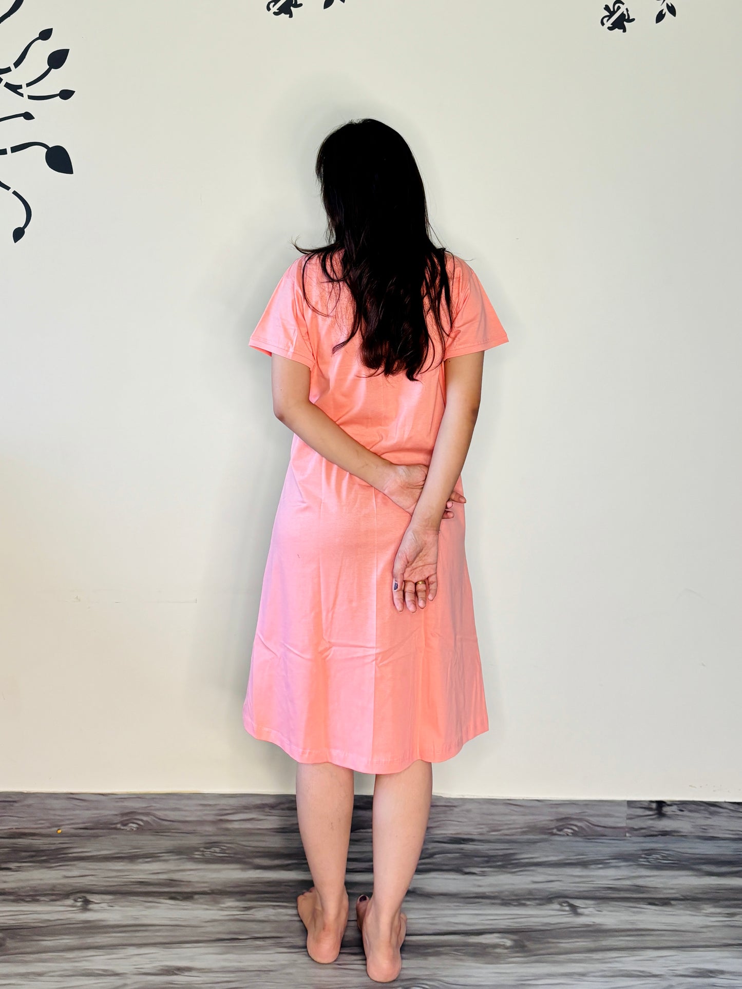 CANDLELIGHT PEACH SLEEPY SHORT NIGHTY