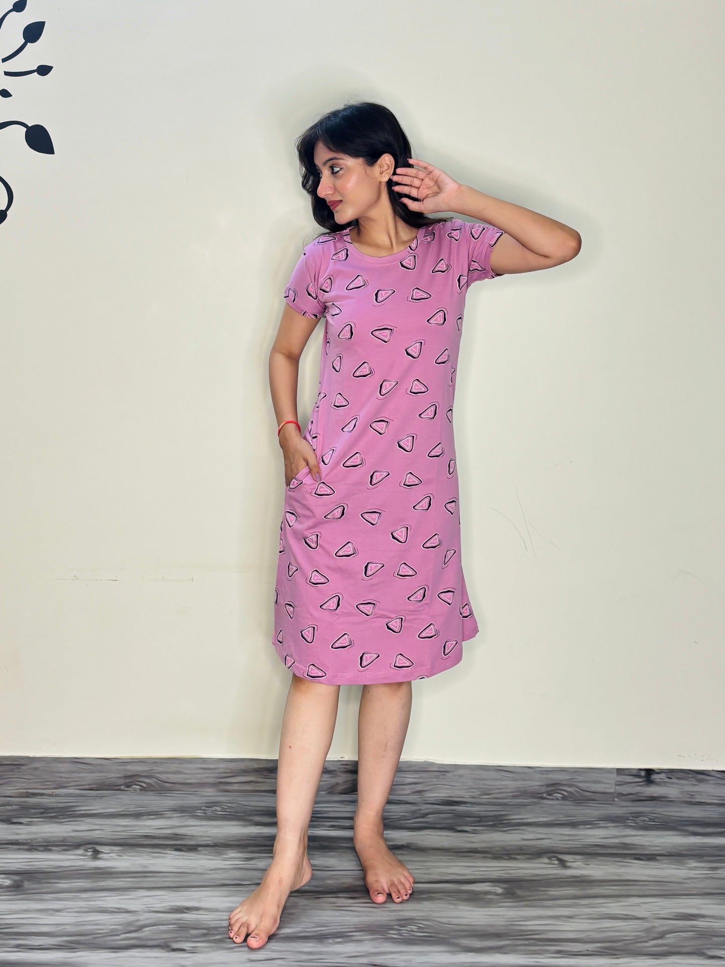 BERRY PINK TRIOS POP SHORT NIGHTY