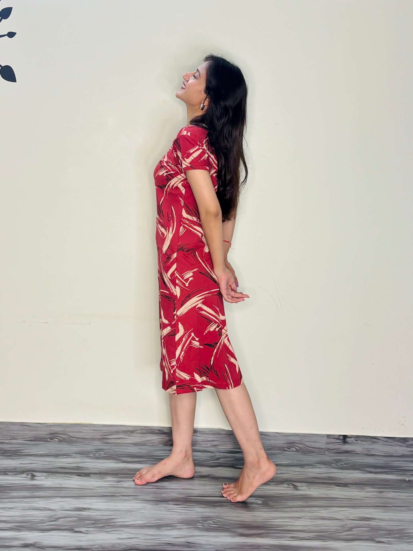 BRICK RED CRIMSON STROKE SHORT NIGHTY