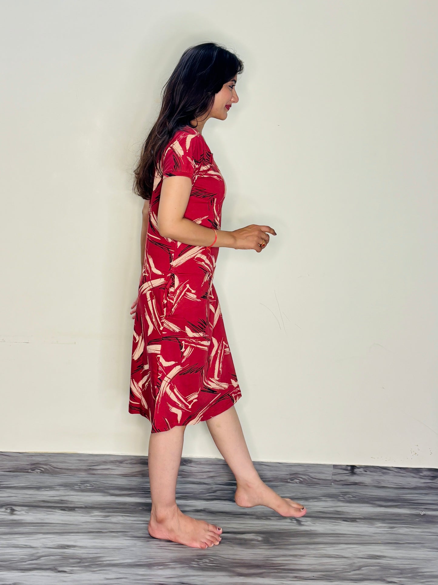 BRICK RED CRIMSON STROKE SHORT NIGHTY