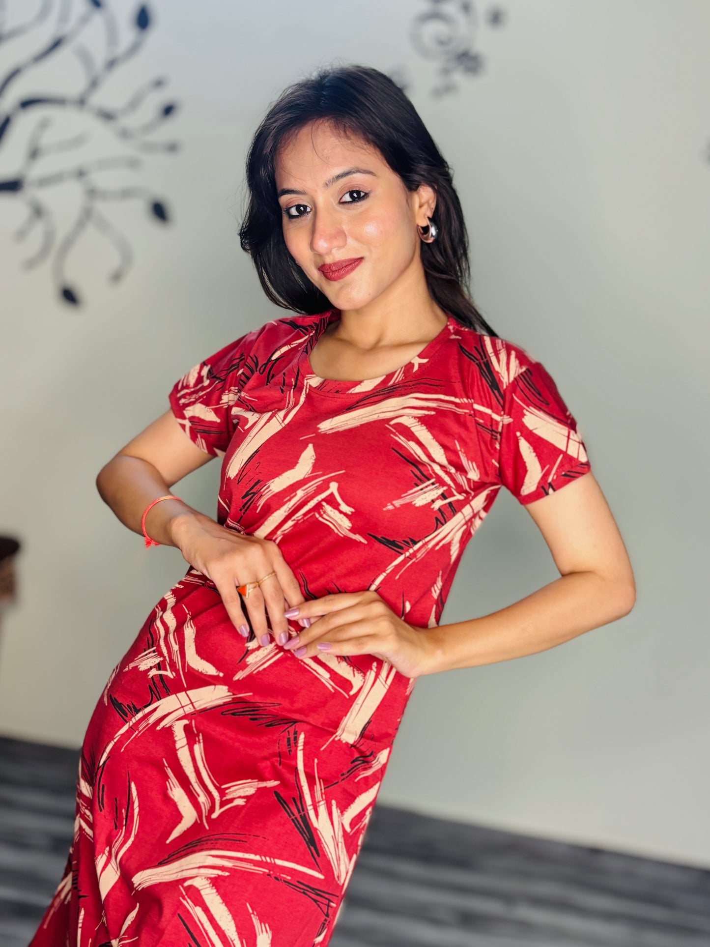 BRICK RED CRIMSON STROKE SHORT NIGHTY