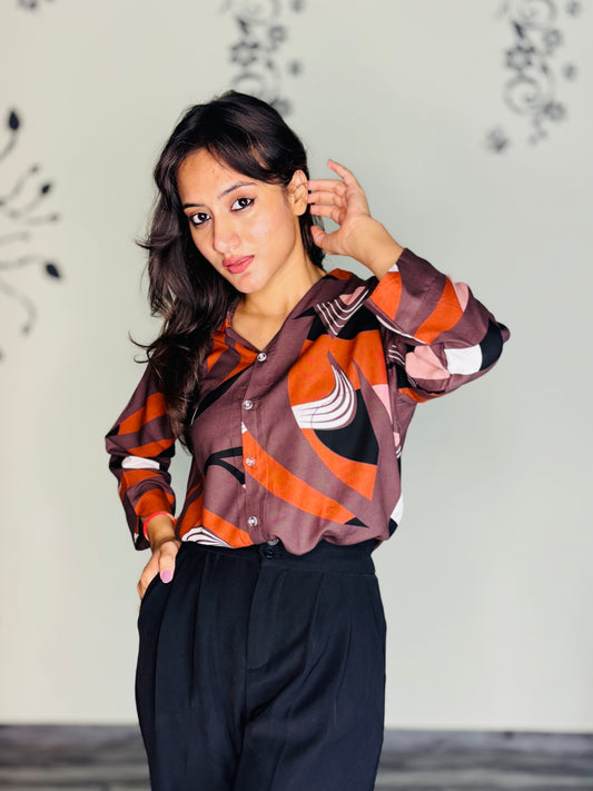 RETRO RUSH BRUNT RAYON SHIRT (Only Shirt)