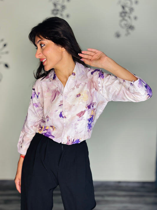 SOFT LILAC MIST RAYON SHIRT (Only Shirt)