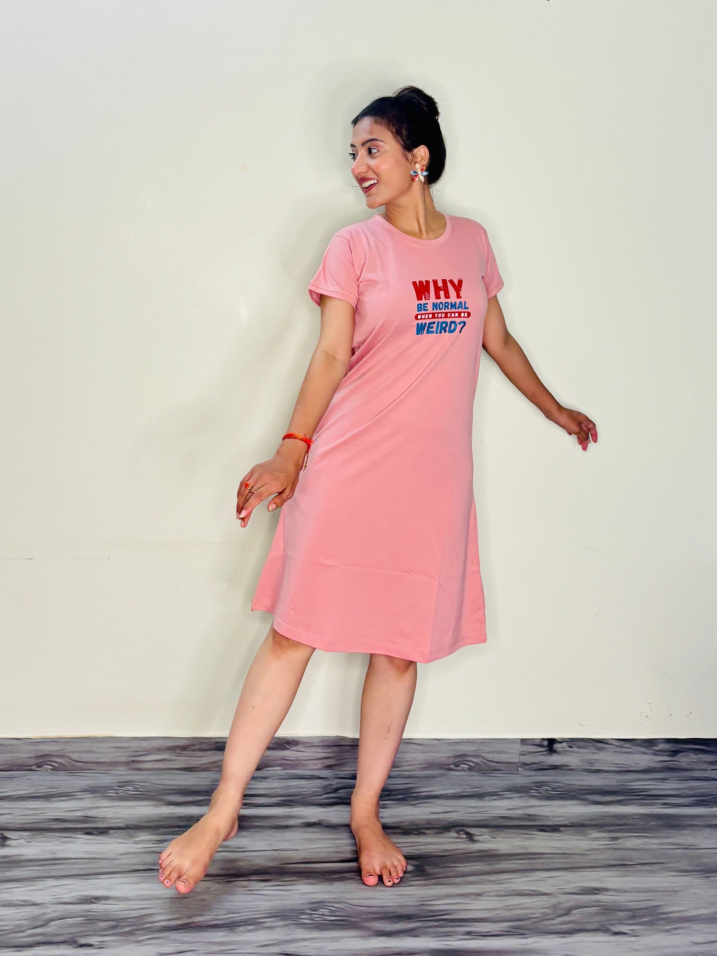 CANDY PINK WEIRDLY CUTE SHORT NIGHTY