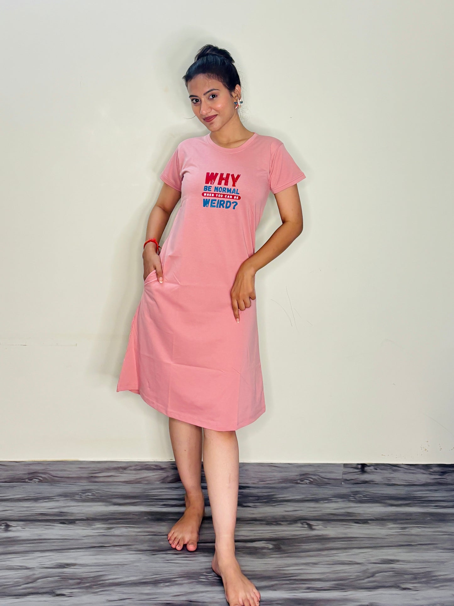 CANDY PINK WEIRDLY CUTE SHORT NIGHTY