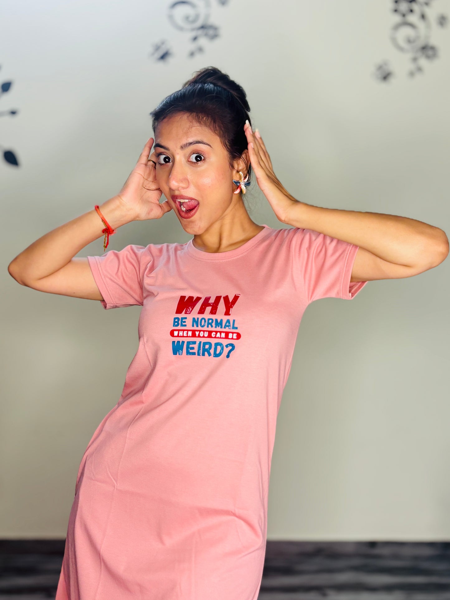 CANDY PINK WEIRDLY CUTE SHORT NIGHTY