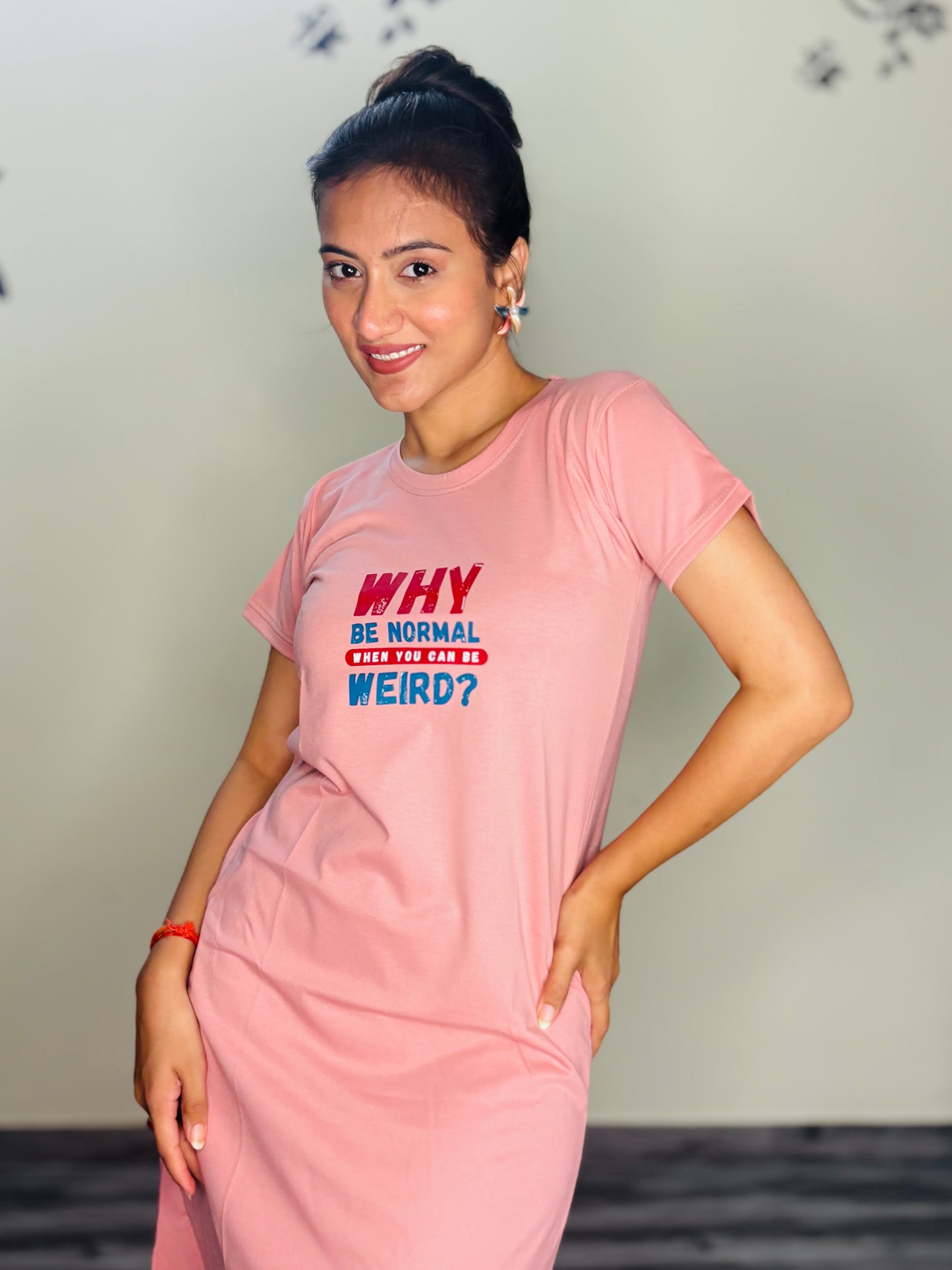 CANDY PINK WEIRDLY CUTE SHORT NIGHTY