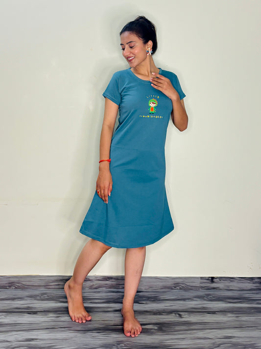 OCEAN BLUE TROUBLEMAKER SHORT NIGHTY