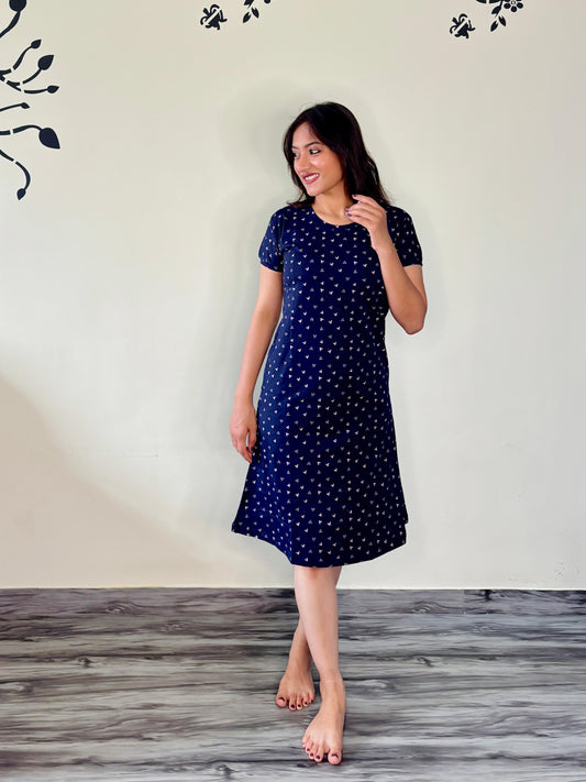 INDIGO BLUE TINY HEARTS SHORT NIGHTY