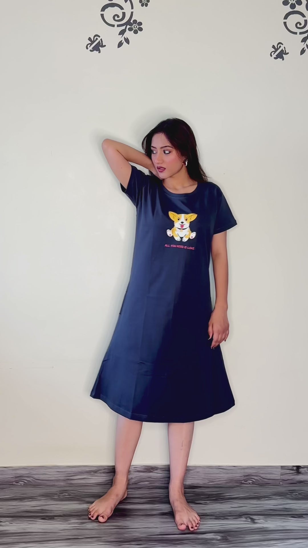 SPACE BLUE PUP LOVE SHORT NIGHTY