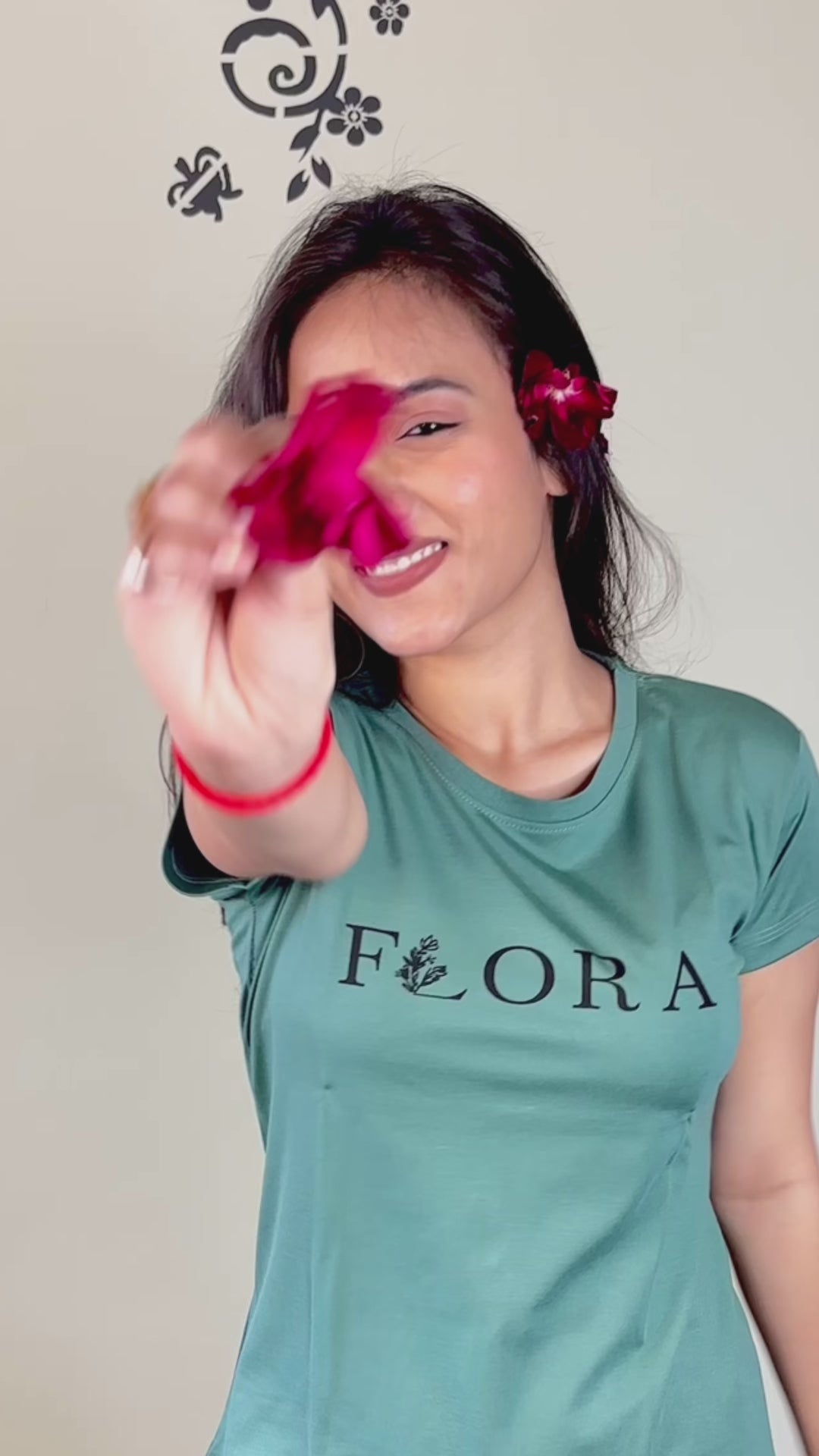 FLORA RAMA GREEN TENSIL CO-ORD SET